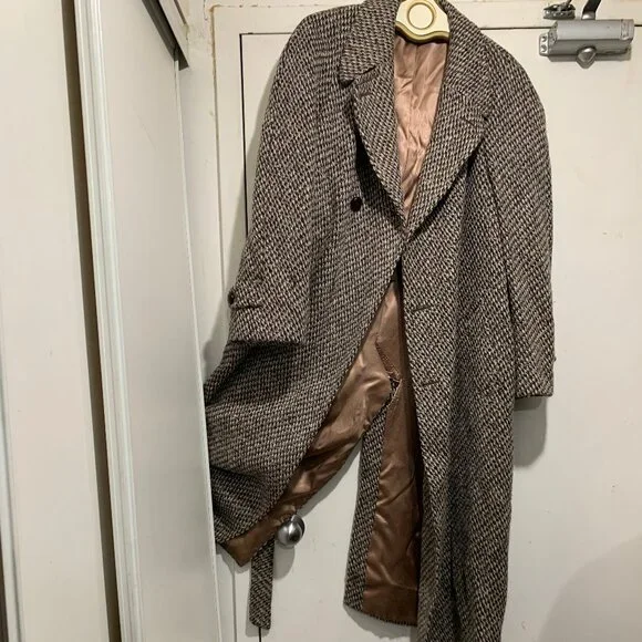 VINTAGE HARRY ROSEN DOUBLE BREAST TWEED TRENCH COATS SIZE M - Picture 9 of 16